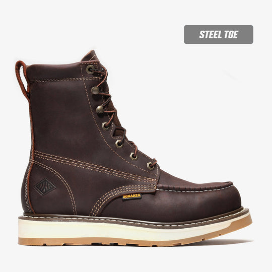 FRONTIER DUAL 8" MEN'S MOC TOE WORK BOOT STEEL TOE - FRONTIER DUAL 8" MEN'S MOC TOE WORK BOOT STEEL TOE - undefined - Bonanza Boots