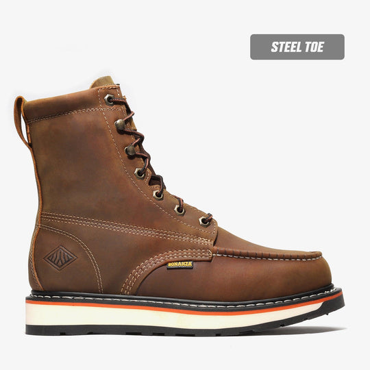 FRONTIER DUAL 8" MEN'S MOC TOE WORK BOOT STEEL TOE - FRONTIER DUAL 8" MEN'S MOC TOE WORK BOOT STEEL TOE - undefined - Bonanza Boots