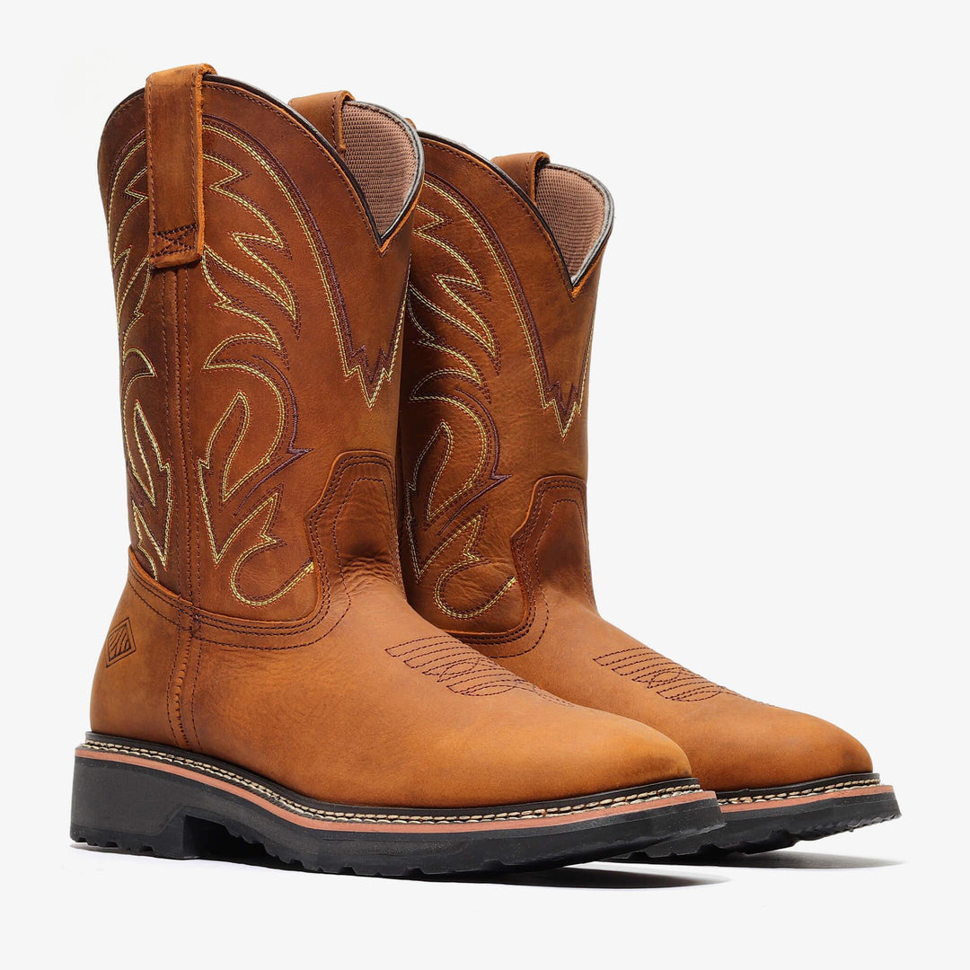 RANCHER GRIT 12" SQUARE TOE WELLINGTON - RANCHER GRIT 12" SQUARE TOE WELLINGTON - 6 / Crazy Brown - Bonanza Boots