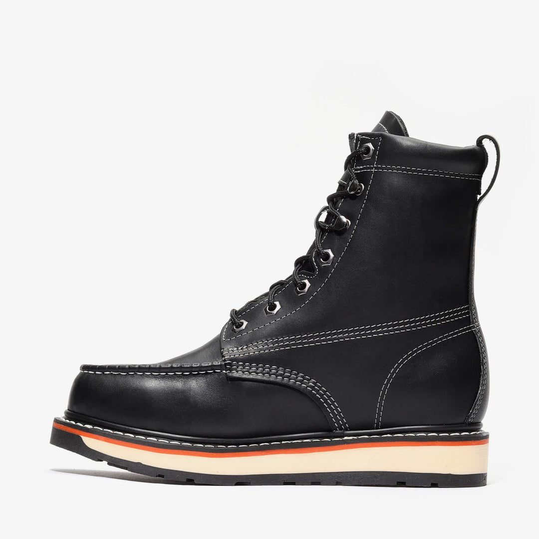 FRONTIER DUAL 8" MOC TOE - FRONTIER DUAL 8" MOC TOE - 6 / Black - Bonanza Boots