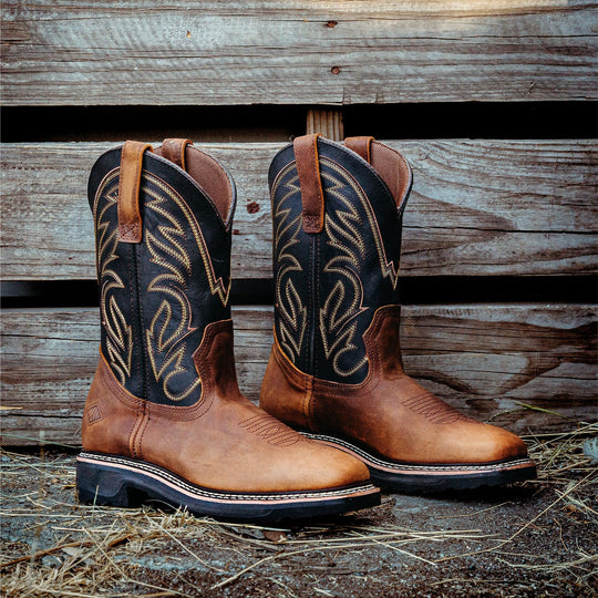 RANCHER GRIT 12" SQUARE TOE WELLINGTON (STEEL TOE) - RANCHER GRIT 12" SQUARE TOE WELLINGTON (STEEL TOE) - undefined - Bonanza Boots